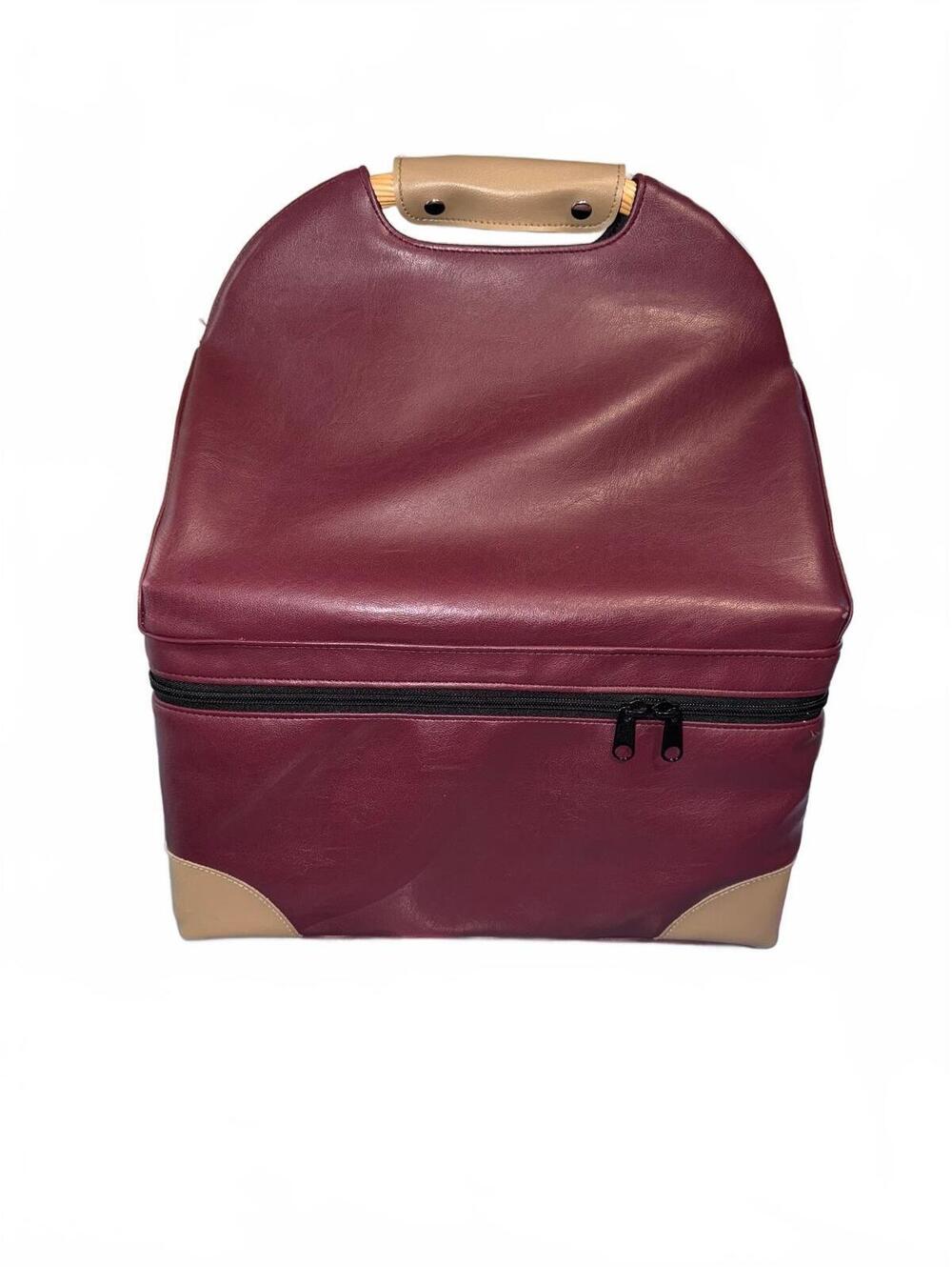 Vintage RomanNY Burgundy Faux Leather Wine Picnic Basket